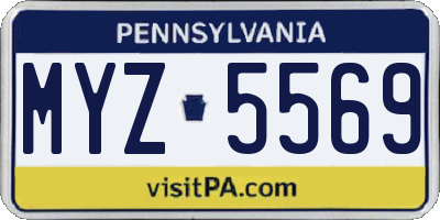 PA license plate MYZ5569
