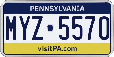 PA license plate MYZ5570