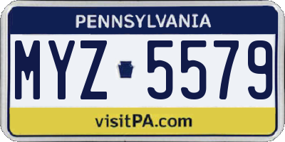 PA license plate MYZ5579