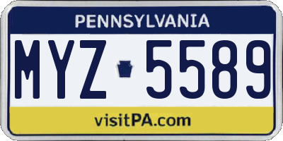 PA license plate MYZ5589