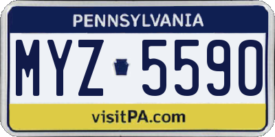 PA license plate MYZ5590