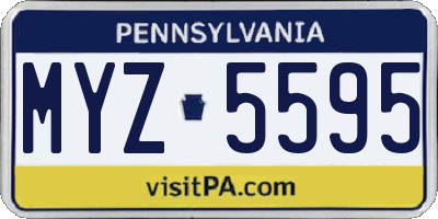 PA license plate MYZ5595