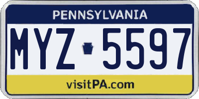 PA license plate MYZ5597