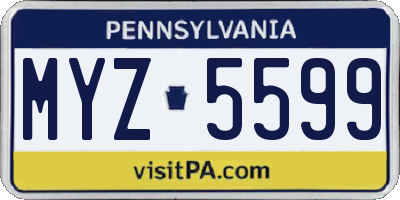 PA license plate MYZ5599