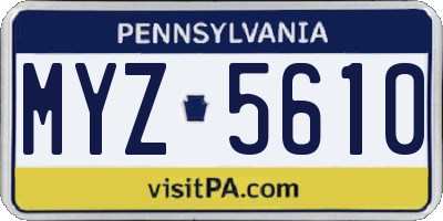 PA license plate MYZ5610