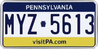 PA license plate MYZ5613