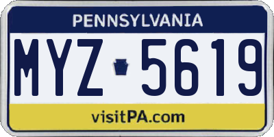 PA license plate MYZ5619