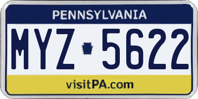 PA license plate MYZ5622