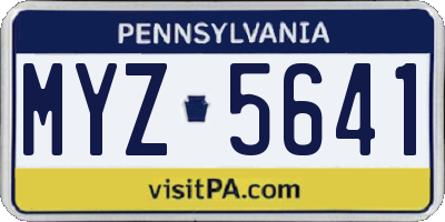 PA license plate MYZ5641