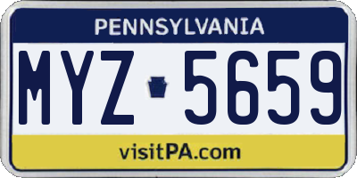 PA license plate MYZ5659