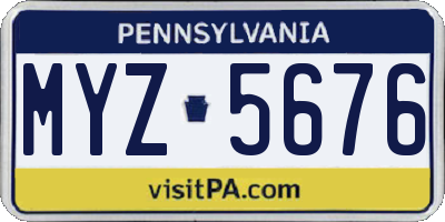 PA license plate MYZ5676