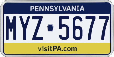 PA license plate MYZ5677