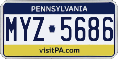 PA license plate MYZ5686