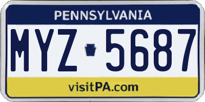 PA license plate MYZ5687