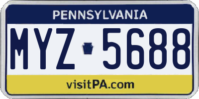 PA license plate MYZ5688