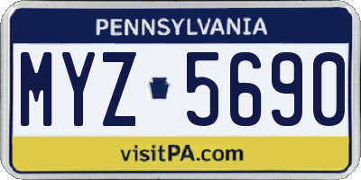 PA license plate MYZ5690
