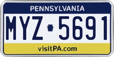 PA license plate MYZ5691