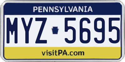 PA license plate MYZ5695