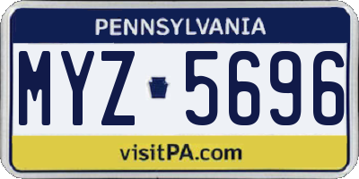 PA license plate MYZ5696