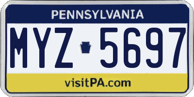 PA license plate MYZ5697