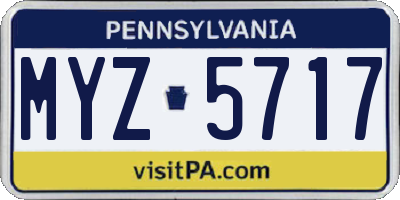 PA license plate MYZ5717