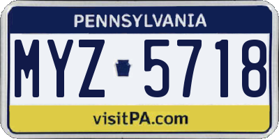 PA license plate MYZ5718