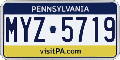PA license plate MYZ5719