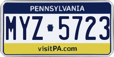 PA license plate MYZ5723