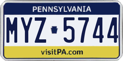PA license plate MYZ5744