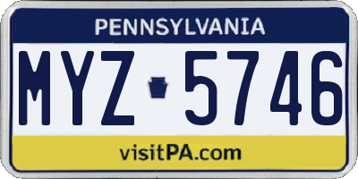 PA license plate MYZ5746
