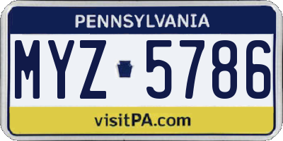 PA license plate MYZ5786