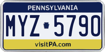 PA license plate MYZ5790