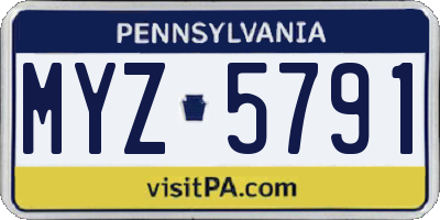 PA license plate MYZ5791