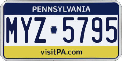 PA license plate MYZ5795