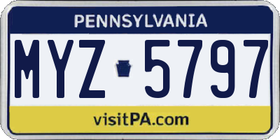 PA license plate MYZ5797