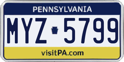 PA license plate MYZ5799