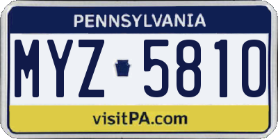 PA license plate MYZ5810