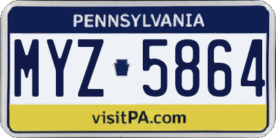PA license plate MYZ5864