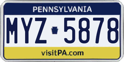 PA license plate MYZ5878