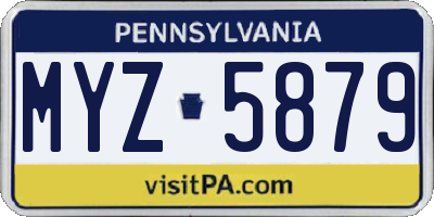 PA license plate MYZ5879