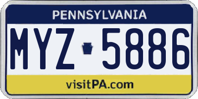 PA license plate MYZ5886