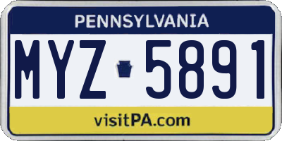 PA license plate MYZ5891