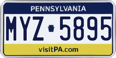 PA license plate MYZ5895