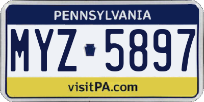 PA license plate MYZ5897