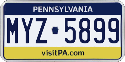 PA license plate MYZ5899