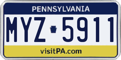 PA license plate MYZ5911