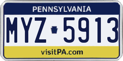 PA license plate MYZ5913