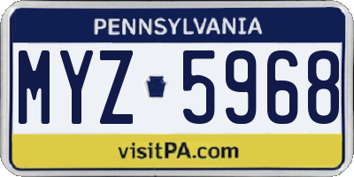 PA license plate MYZ5968