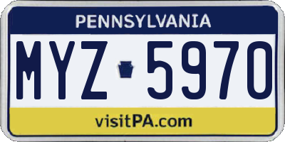 PA license plate MYZ5970