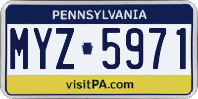 PA license plate MYZ5971